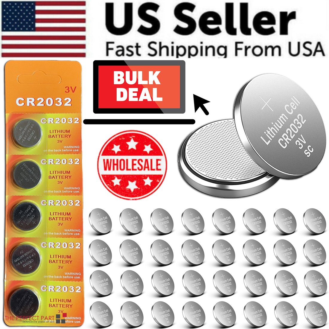 5-50x LITHIUM BATTERY 3V CR2032 CR 2032 BR2032 DL2032 Remote Button Cell
