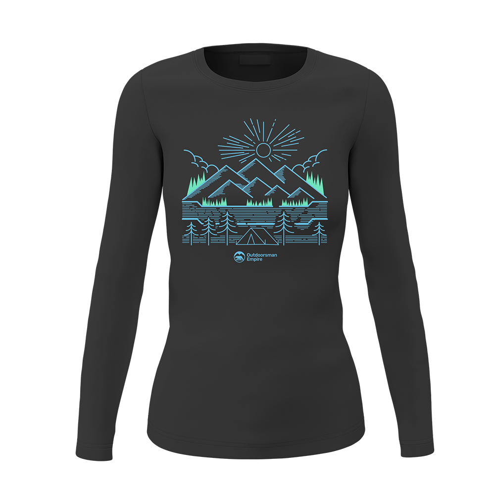 Camping Lines Women Long Sleeve Shirt